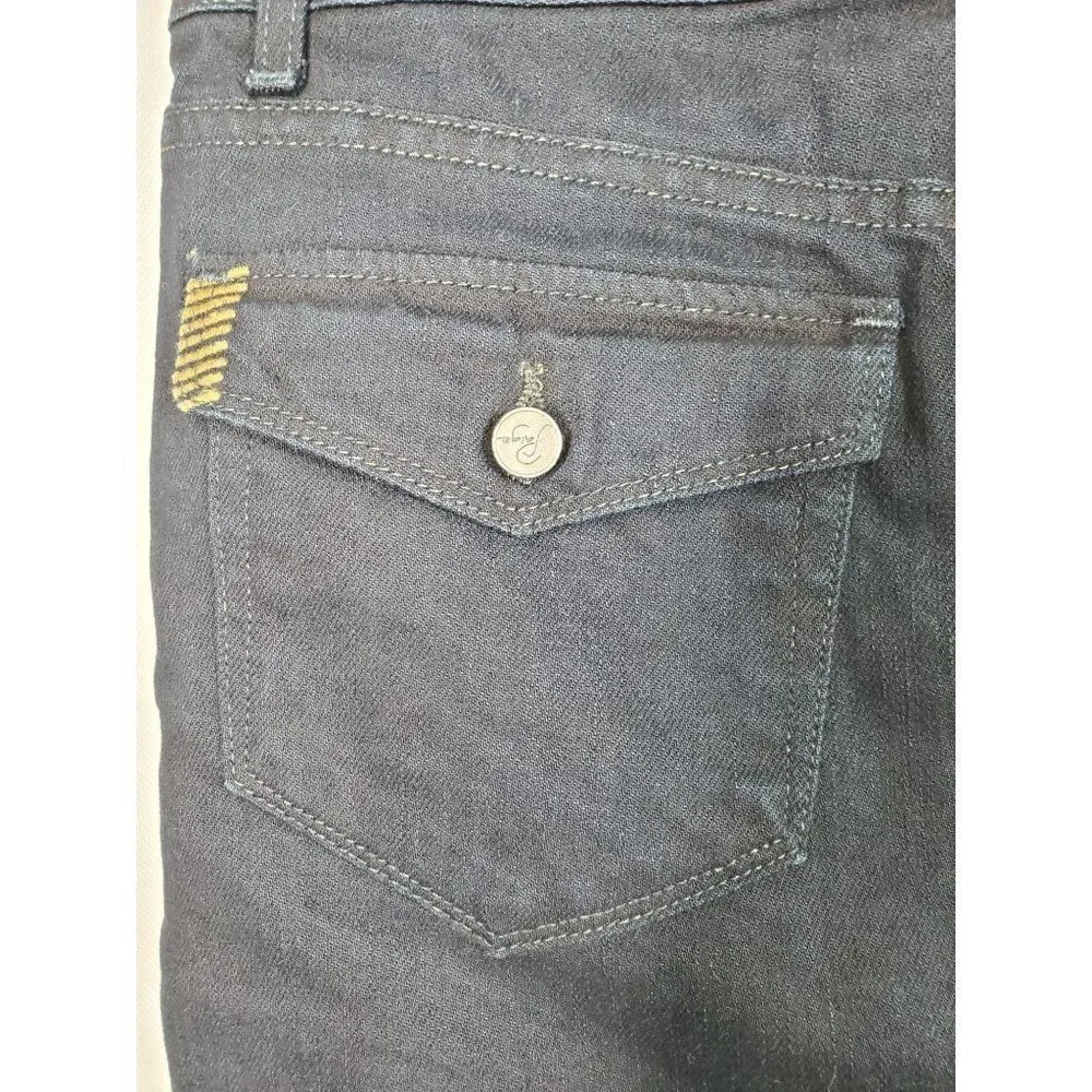 Paige Fairfax Super Dark Wash Flap Pocket Denim Mini Skirt Made in USA NWT